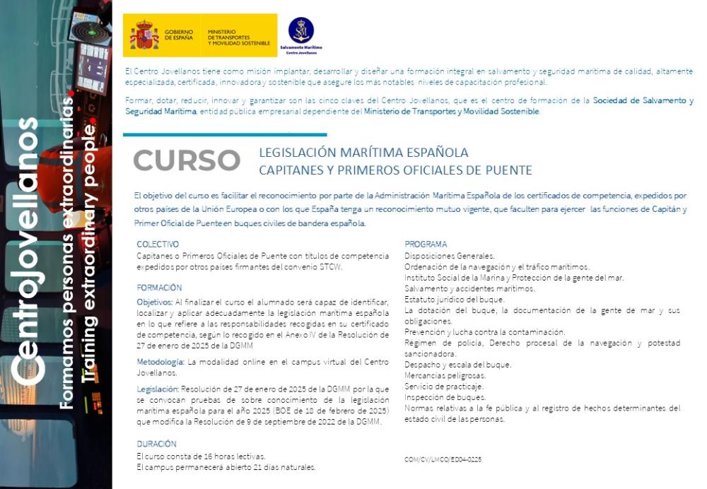 Imagen Legislación marítima española - capitanes y primeros oficiales de puente