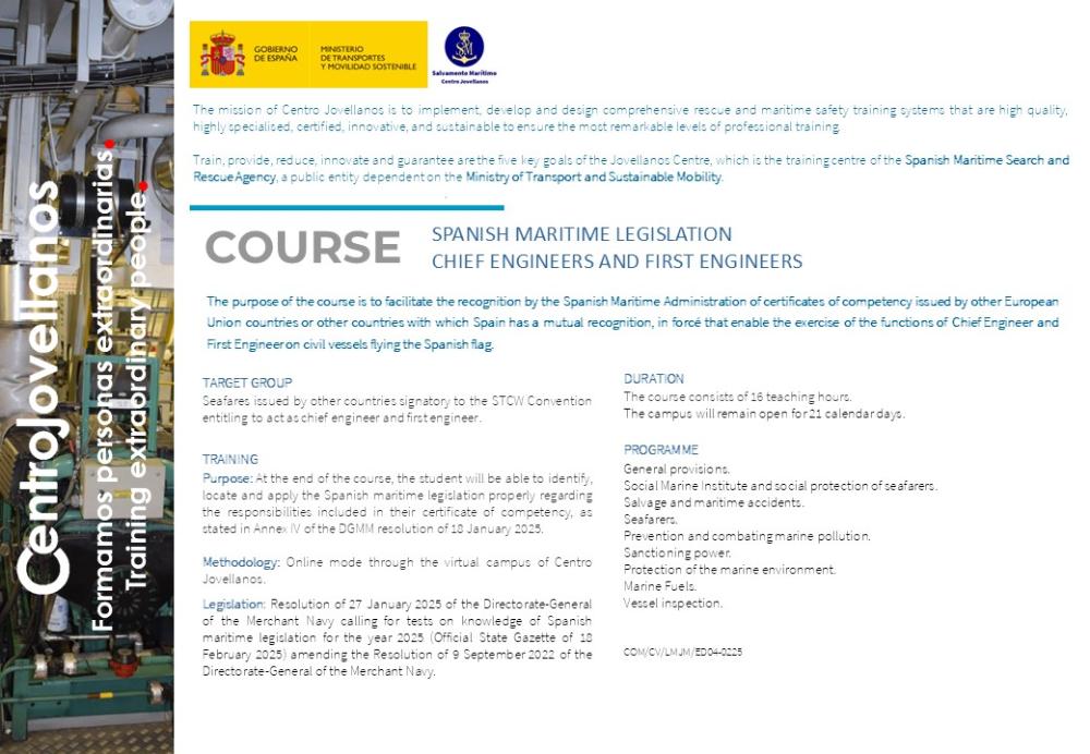 Imagen Spanish maritime legislation - chief engineers and first engineers
