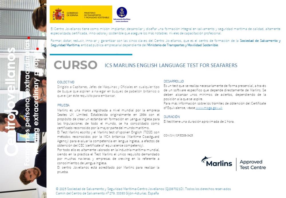 Imagen ICS Marlins english language test for seafarers