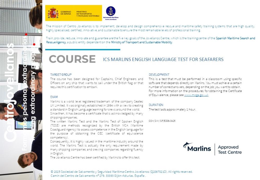 Imagen ICS Marlins english language test for seafarers