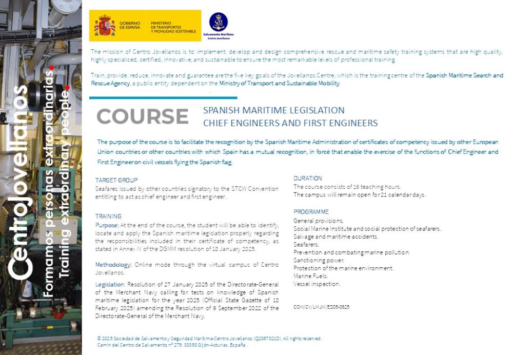 Imagen Spanish maritime legislation - chief engineers and first engineers