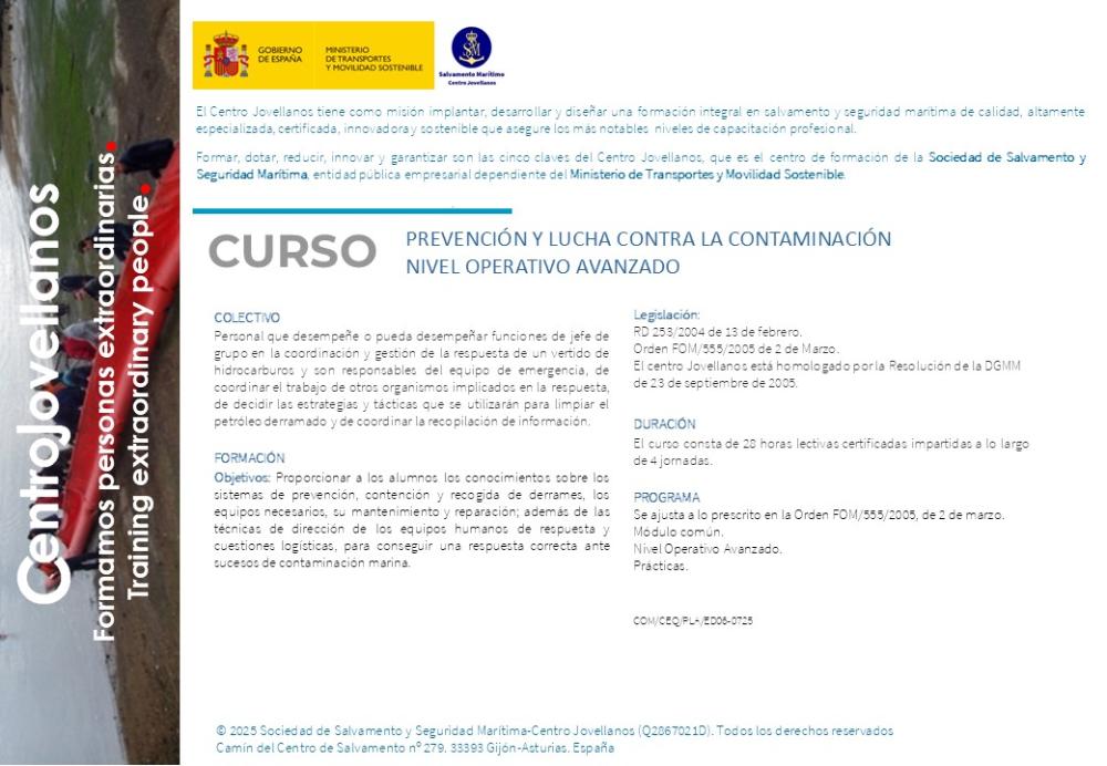 Imagen Prevención y lucha contra la contaminación (Nivel operativo avanzado)
