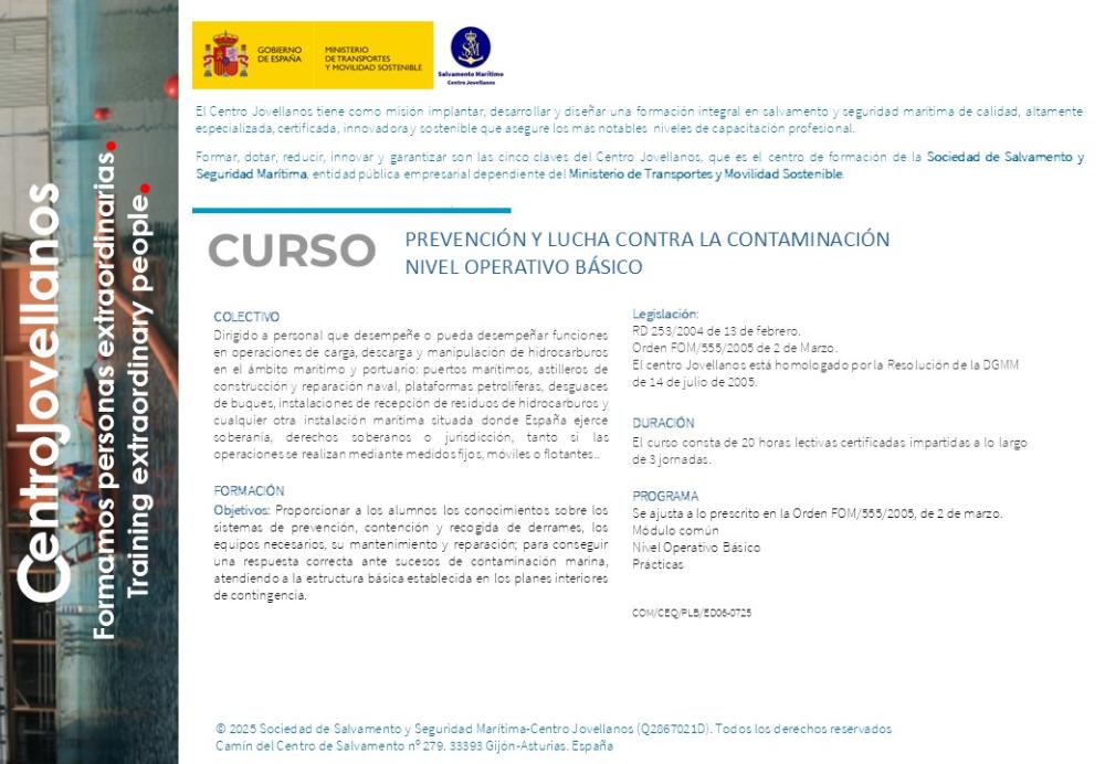 Imagen Prevención y lucha contra la contaminación (Nivel operativo básico)