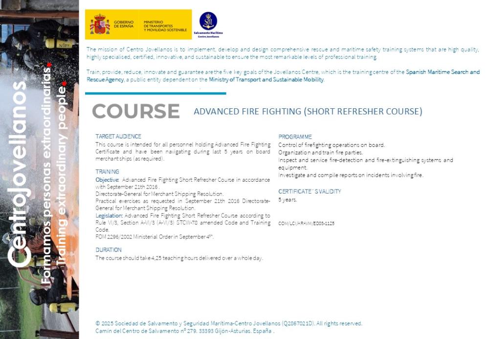 Imagen Advanced fire fighting (short refresher course)