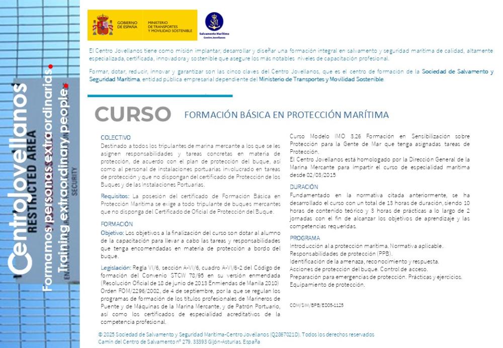 Imagen Formación básica en protección marítima