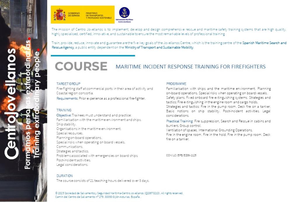 Imagen Maritime incident response training for firefighters