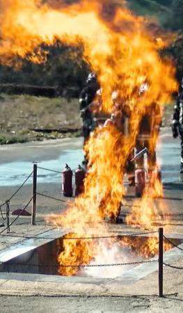 Image Extinguishing liquefied natural gas (LNG) fires