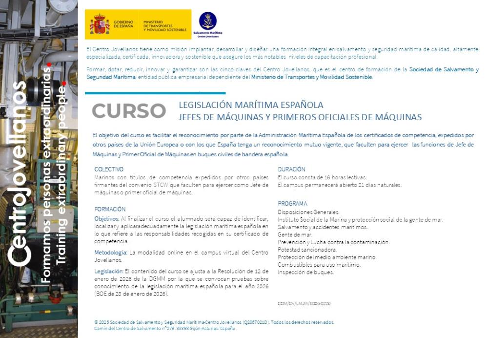 Imagen Legislación marítima española - jefes de máquinas y primeros oficiales de máquinas