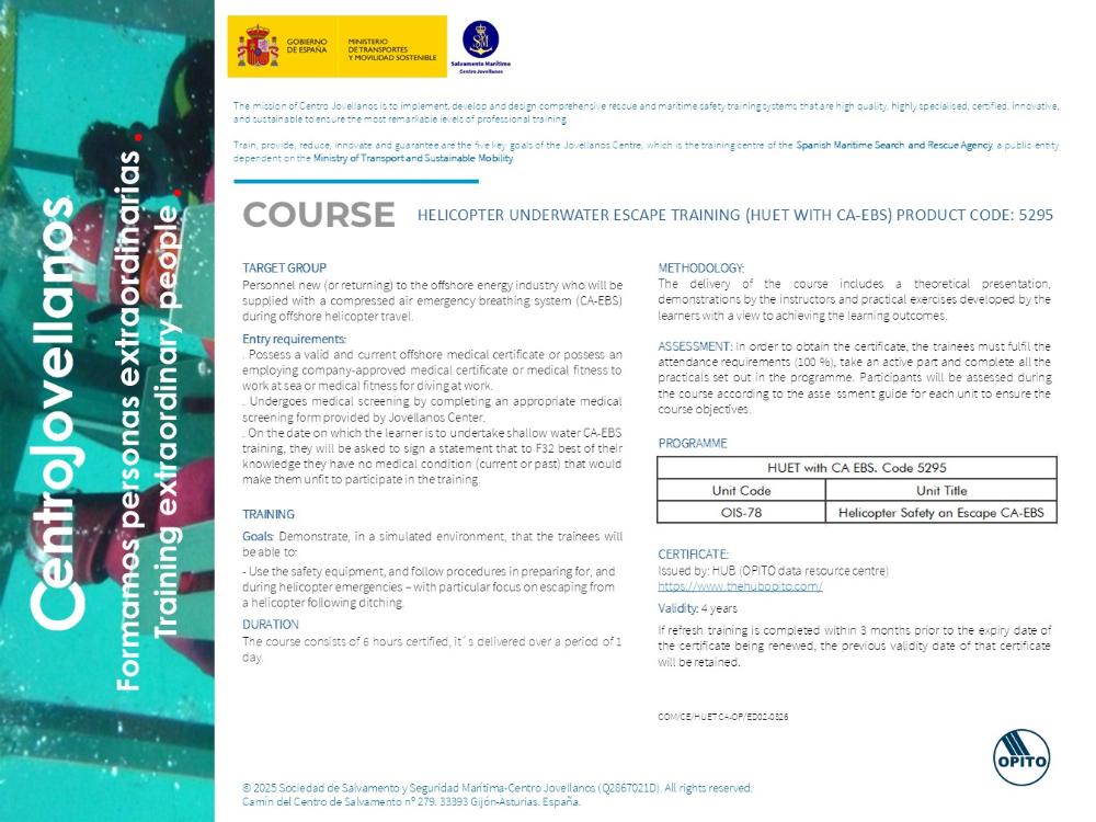 Imagen Helicopter underwater escape training (HUET with CA-EBS). Product code 5295