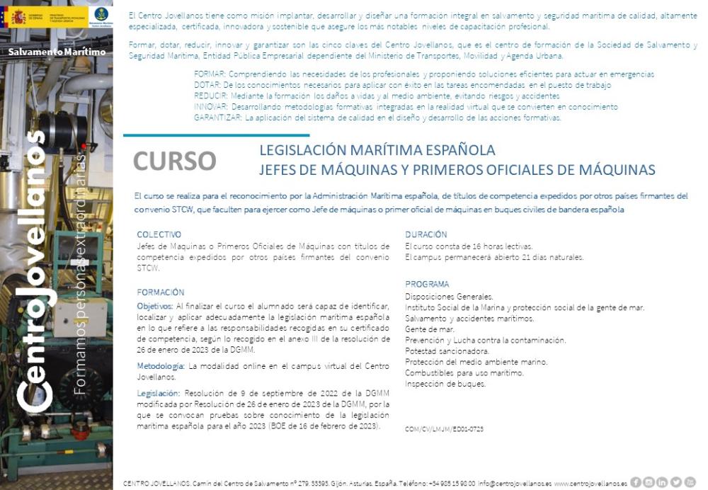 Imagen Legialación marítima española - Jefes de máquinas y primeros oficiales de máquinas