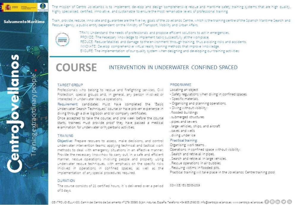 Imagen Intervention in underwater confined spaced