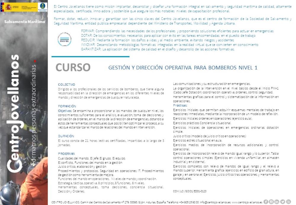 Imagen Gestión y Dirección Operativa para Bomberos - Nivel 1