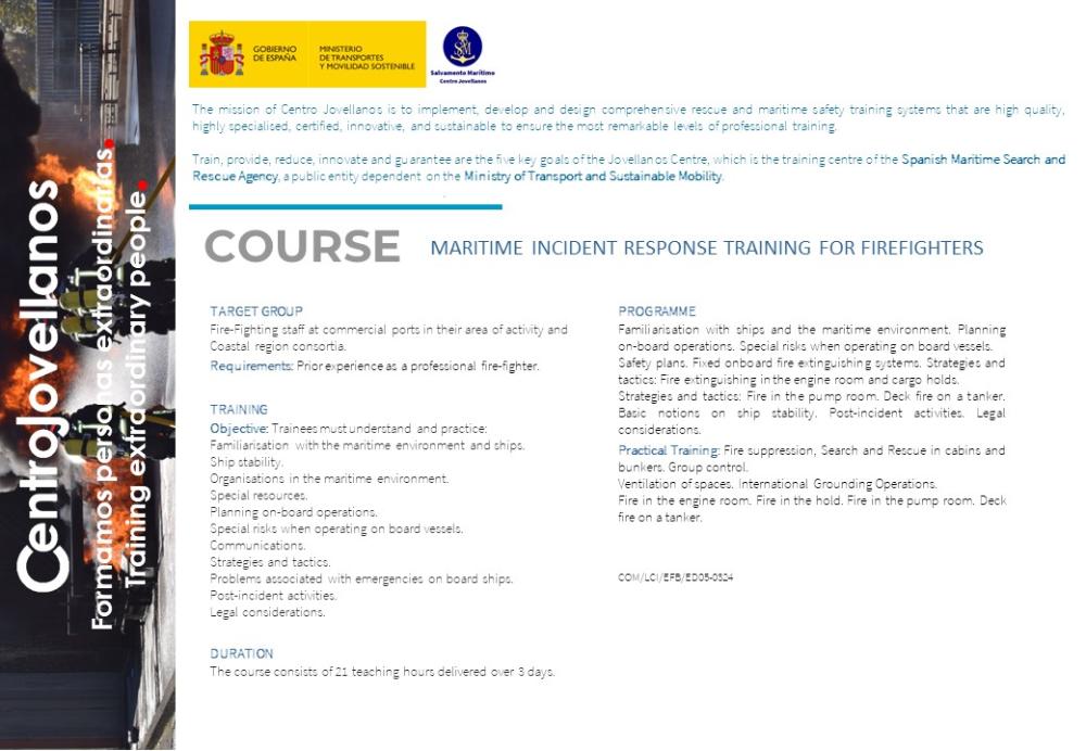 Imagen Maritime incident response training for firefighters